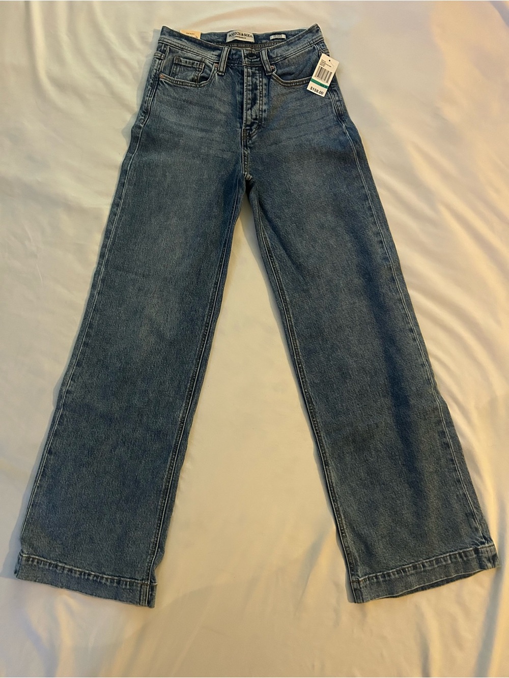 Scotch & Soda Wide-Leg Jeans in Medium Blue Wash